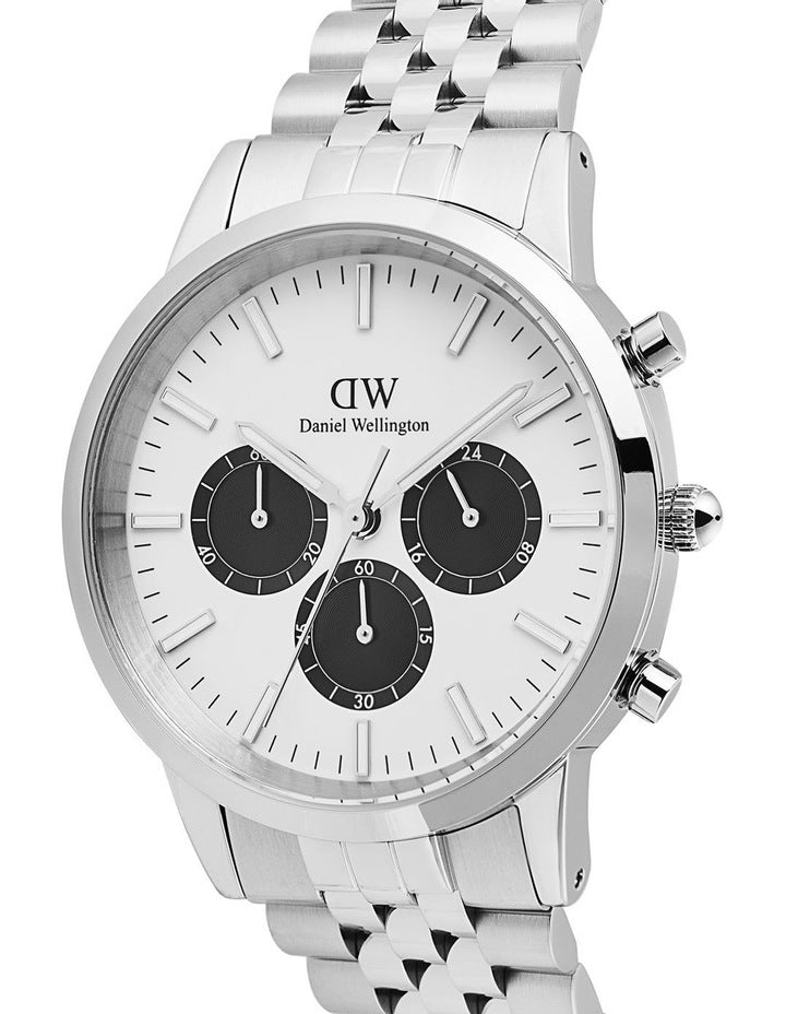 Iconic Chrono Panda Link Watch 42mm in Silver