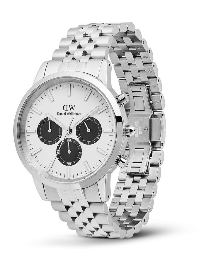 Iconic Chrono Panda Link Watch 42mm in Silver