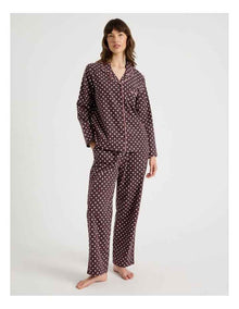 Flannelette Pyjama Set in Raisin Spot Print