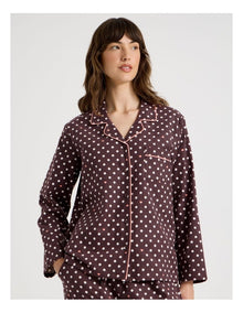 Flannelette Pyjama Set in Raisin Spot Print