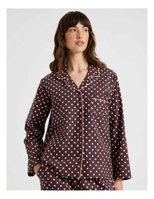 Flannelette Pyjama Set in Raisin Spot Print