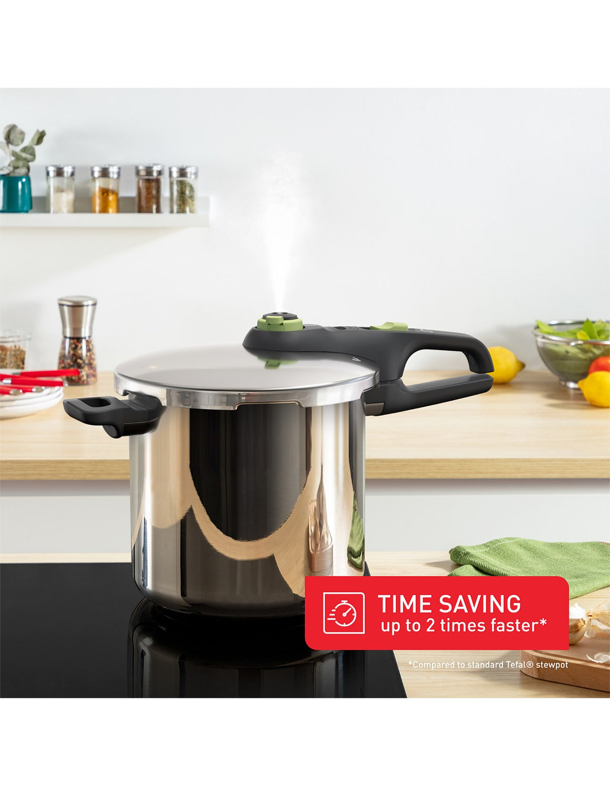 Tefal Secure Trendy Induction Stainless Steel Pressure Cooker 8L