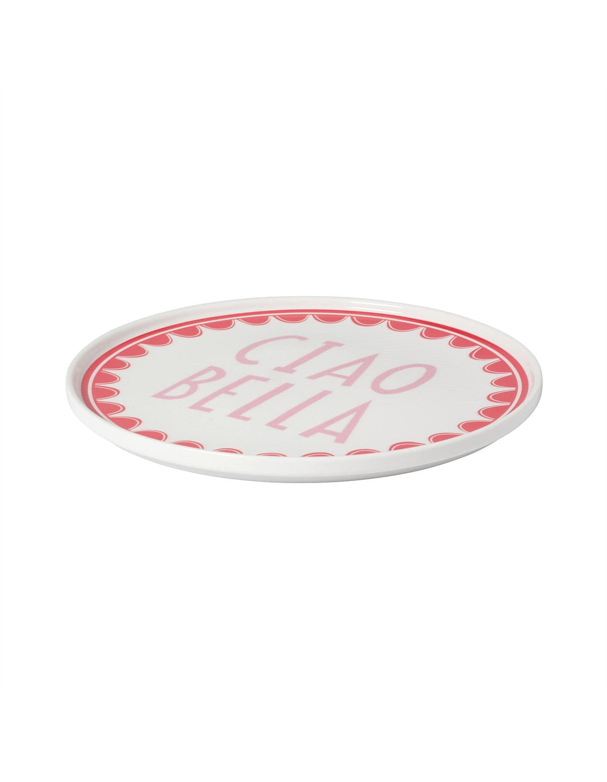 Italian Words 25cm New Bone China Plate Red Pink