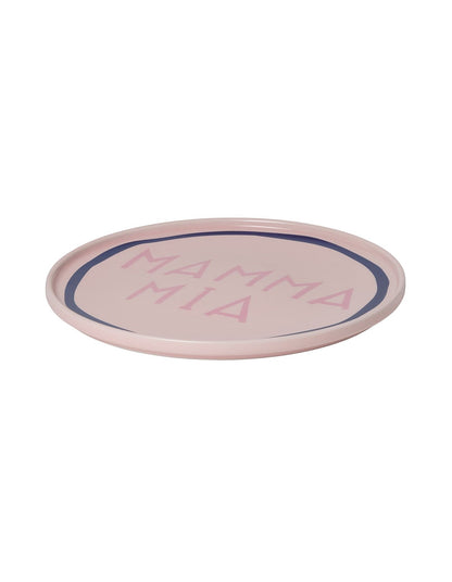 Mamma Mia 25cm Rimmed New Bone China Plate Pink