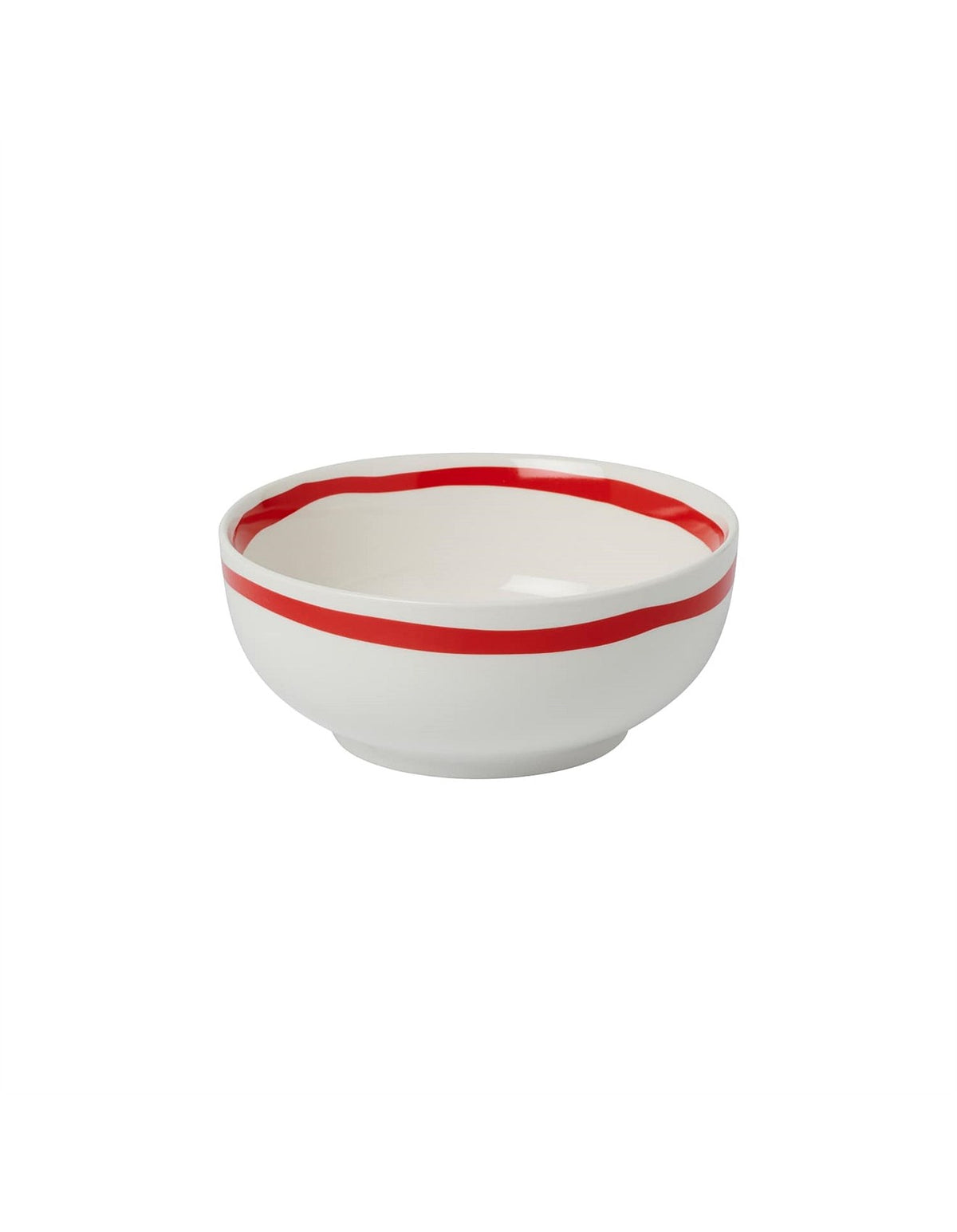 Italian 18cm New Bone China Pasta Bowls Set of 4 Red Trim