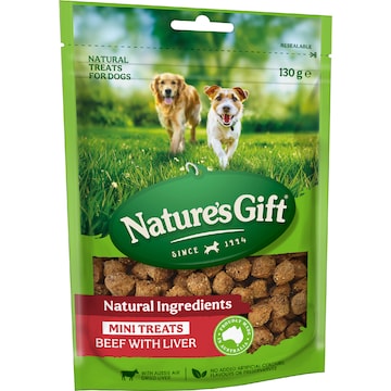 Nature's Gift Mini Dog Treats Beef Liver 130g