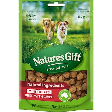 Nature's Gift Mini Dog Treats Beef Liver 130g