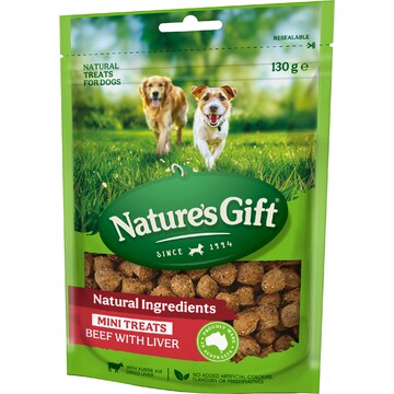 Nature's Gift Mini Dog Treats Beef Liver 130g