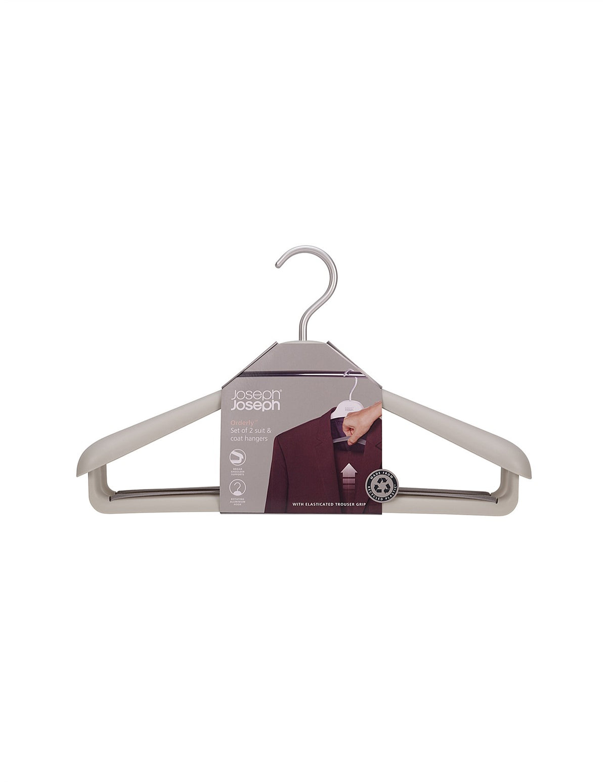 Orderly 42cm Set of 2 Suit and Coat Hangers Ecru