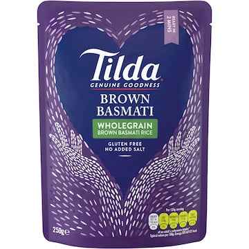 Tilda Microwave Steamed Brown Basmati Rice 250g
