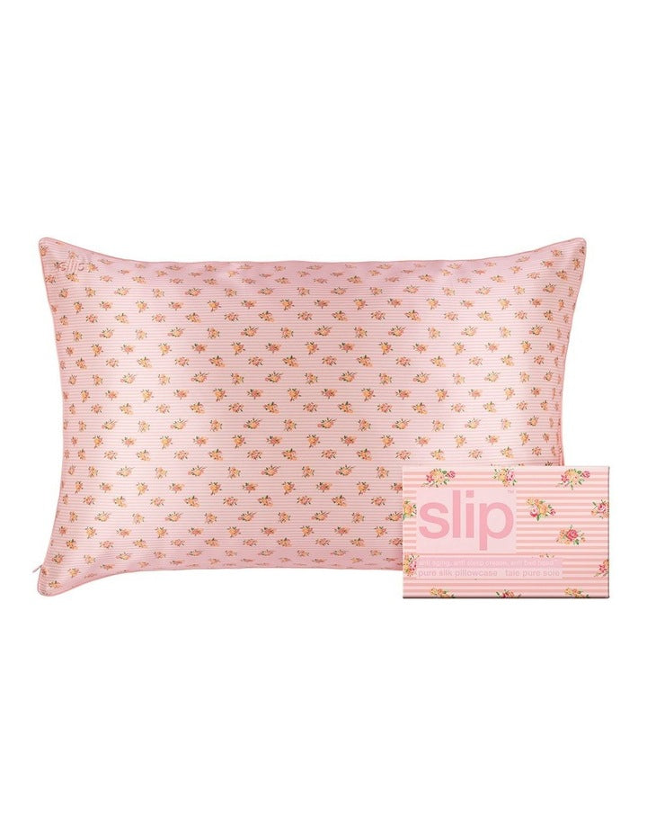 Pure Silk Queen Pillowcase in Petal