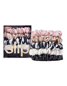 Pure Silk Midi Scrunchies Set of 5 in Multi