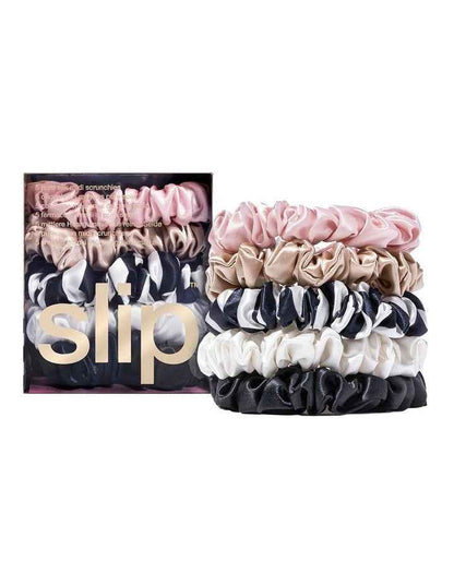 Pure Silk Midi Scrunchies Set of 5 in Multi