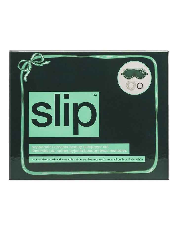 Pure Silk Beauty Sleepover Set with Lace Trim in Peppermint Dreams