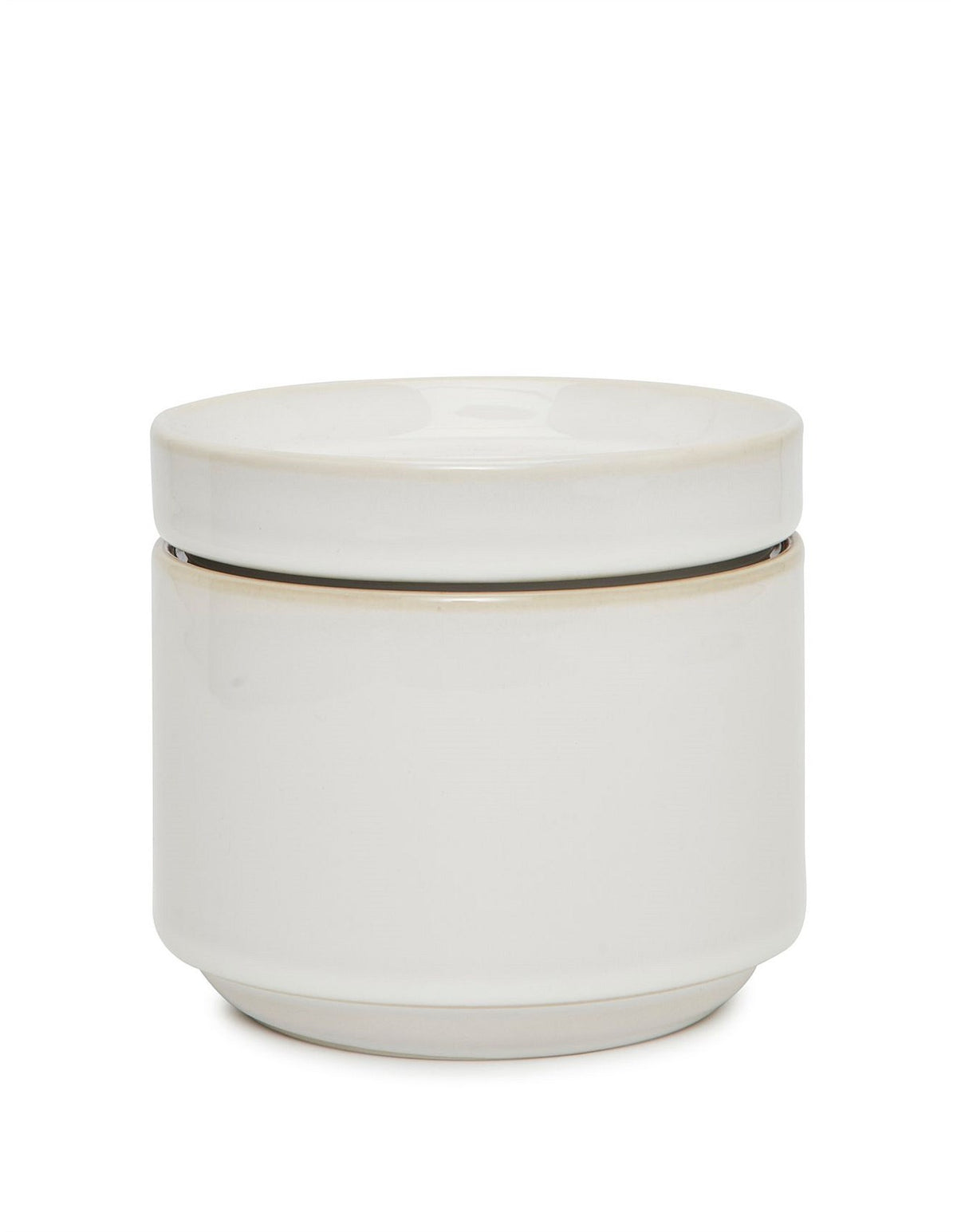 Totem Small Stackable Stoneware Canister White