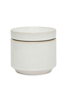 Totem Small Stackable Stoneware Canister White