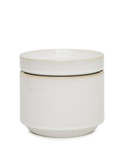 Totem Small Stackable Stoneware Canister White