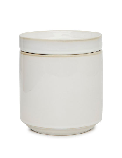 Totem Large Stackable Ceramic Canister White