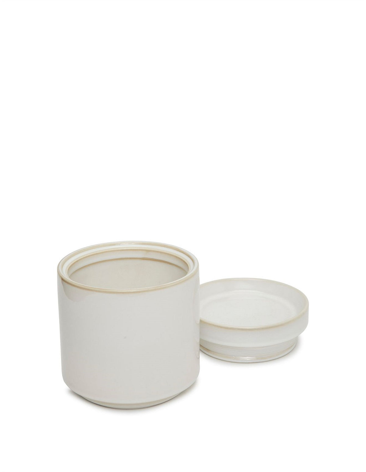 Totem Large Stackable Ceramic Canister White