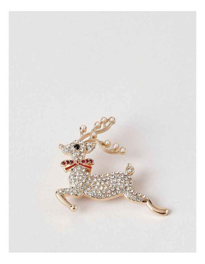 Reindeer Brooch in Gold