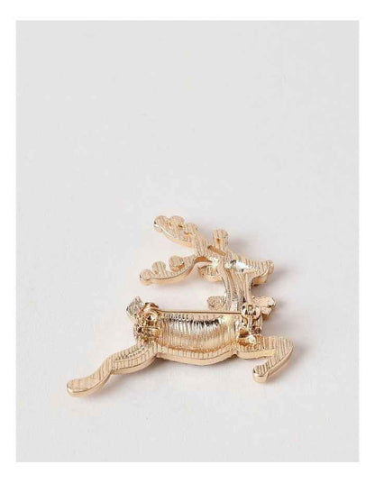 Reindeer Brooch in Gold