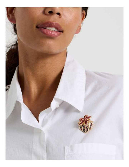 Present Brooch in Gold