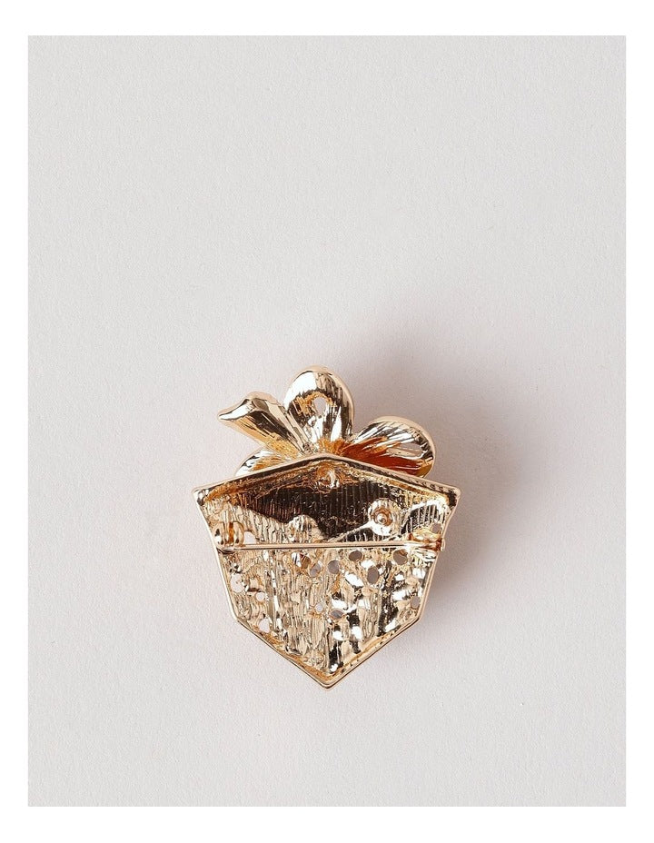 Present Brooch in Gold