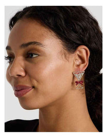 Martini Earrings in Gold/Red