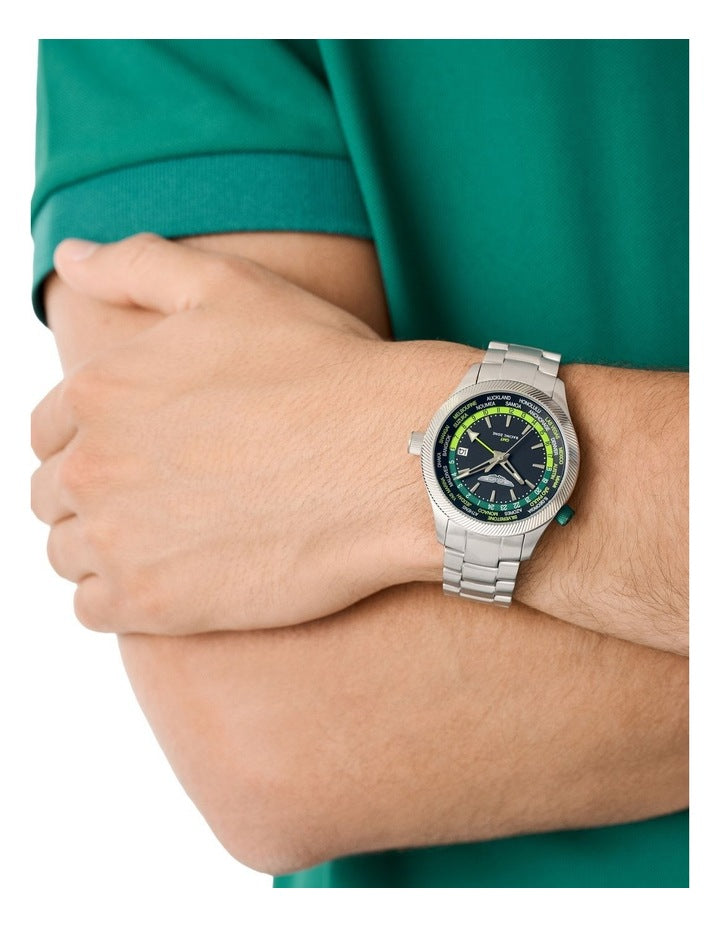 GRZ GMT 41mm MTIZ1F503 Watch Set in Black/Stainless Steel/Podium Green Silicone