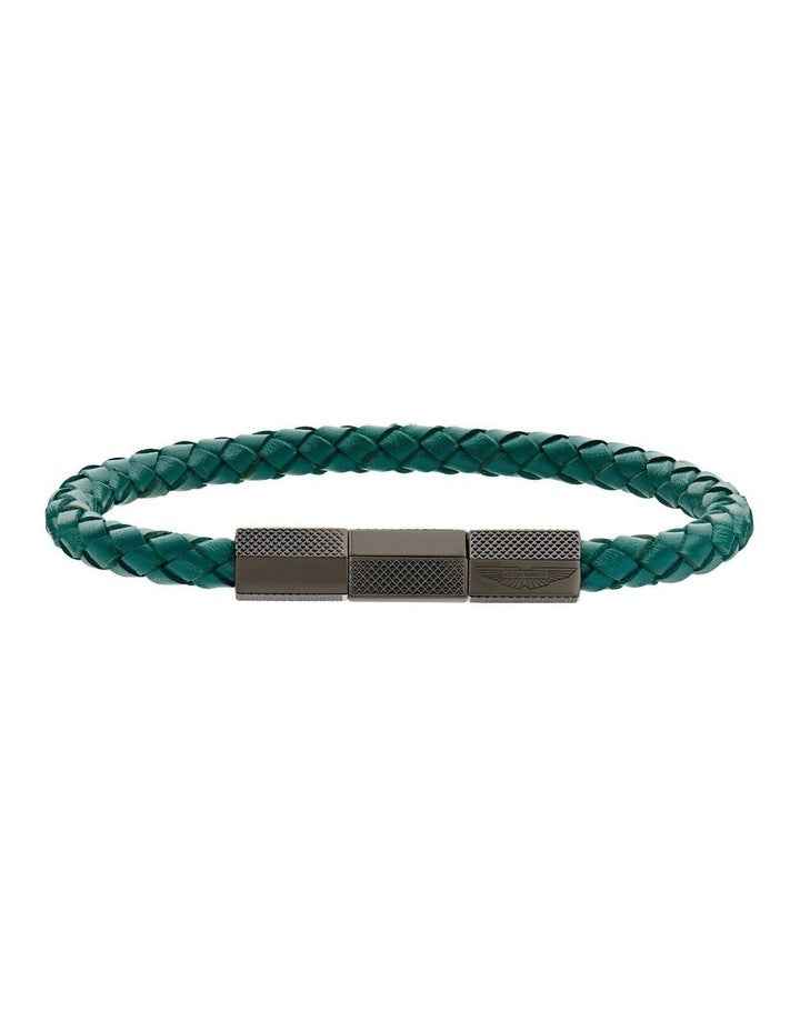 TKS Braided Leather Bracelet in Podium Green