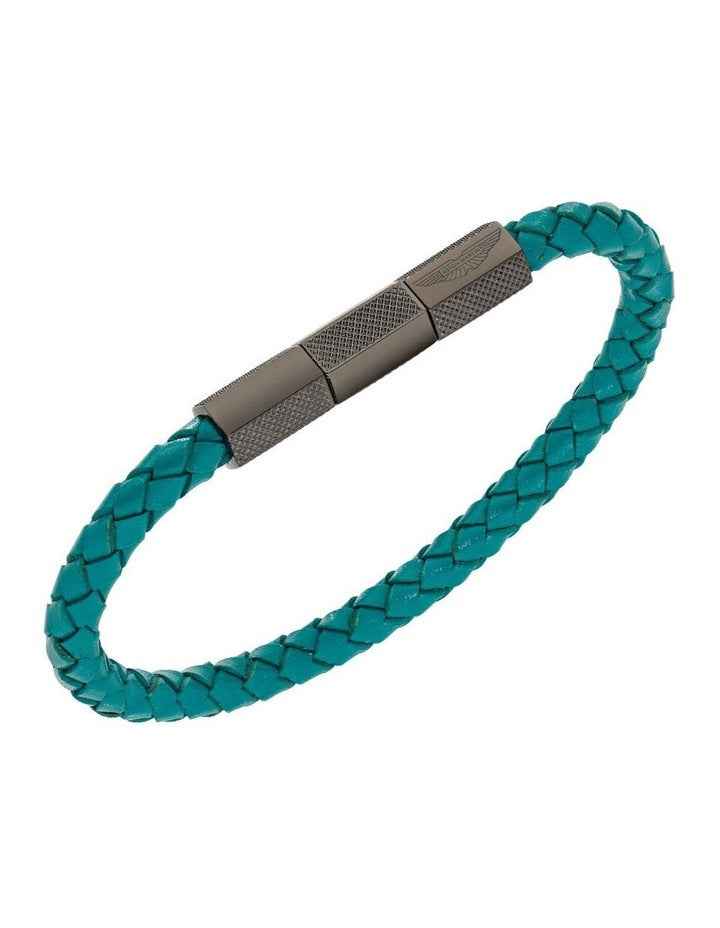 TKS Braided Leather Bracelet in Podium Green