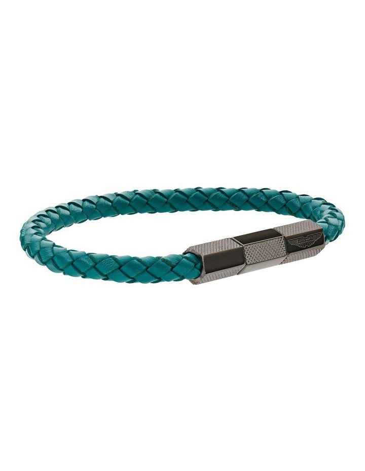 TKS Braided Leather Bracelet in Podium Green