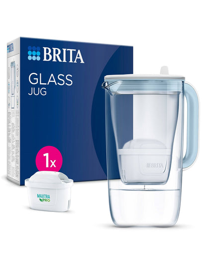 GLASS WATER FILTER JUG 2.5L BLUE