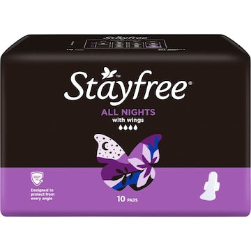 Stayfree All Nights Pads With Wings 10 pack