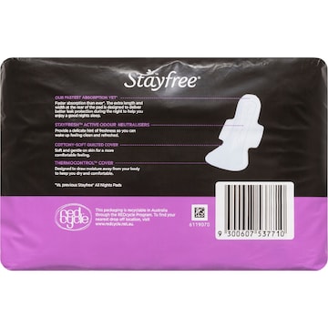 Stayfree All Nights Pads With Wings 10 pack