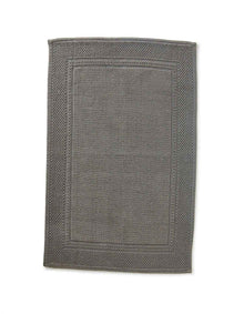 Regent 50cm x 80cm Handwoven Cotton Bath Mat Charcoal