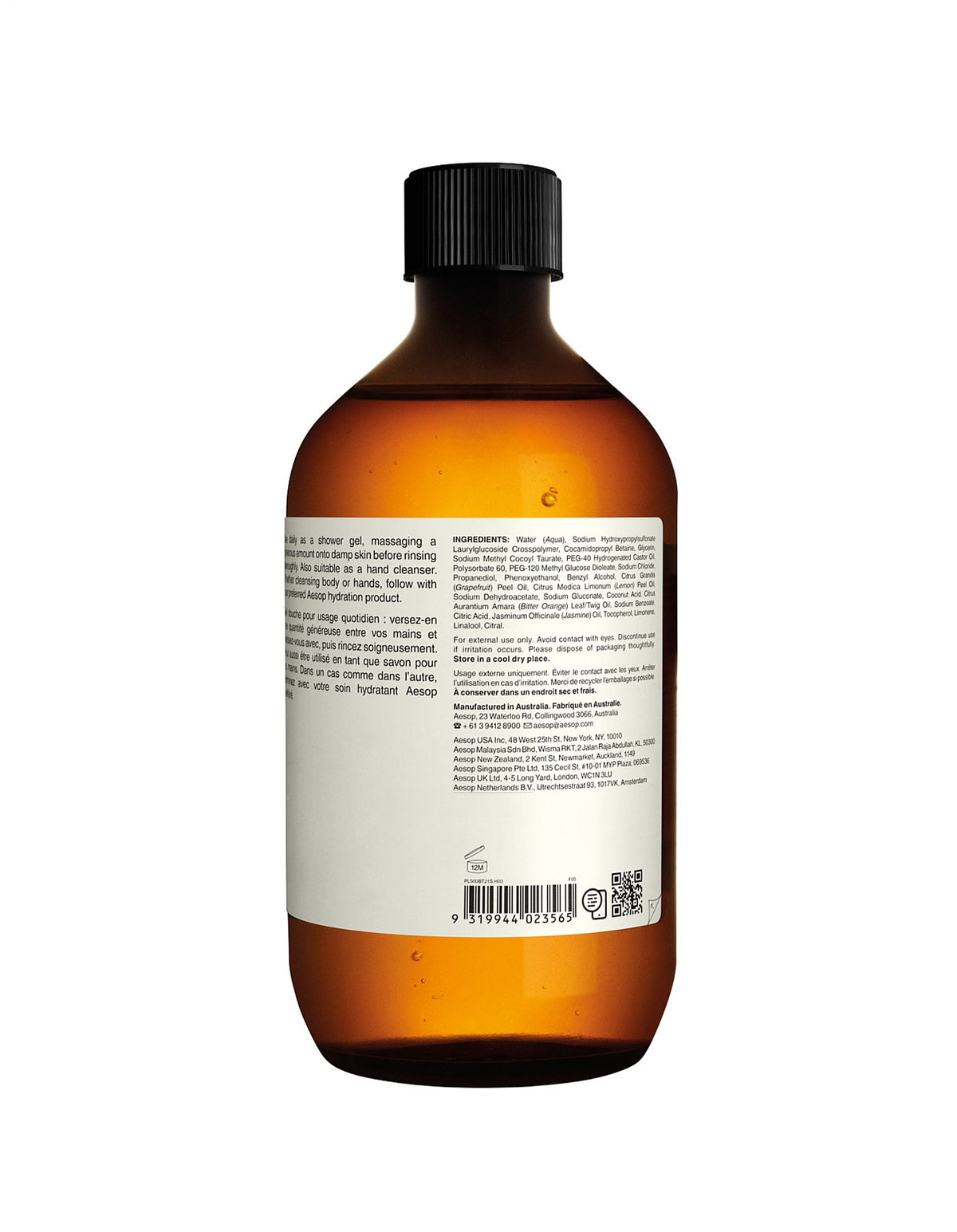 Citrus Melange Body Cleanser 500mL with Screw Cap