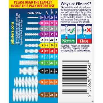 Piksters Interdental Floss Brush Size 1 35 pack