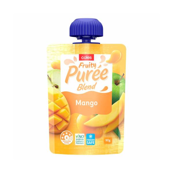 COLES MANGO FRUIT PUREE BLEND 90G