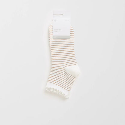 2 Pack Fashion Quarter Crew Socks