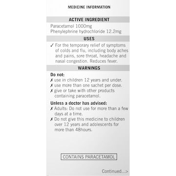 Lemsip Max Cold & Flu Hot Drink Lemon Decongestant With Paracetamol 10 pack