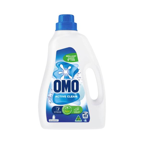 OMO LAUNDRY LIQUID DETERGENT ACTIVE CLEAN 40 WASHES 2L