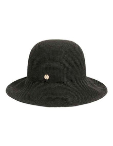 Shady Lady Packable Raffia Bucket Hat in Black