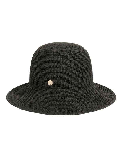 Shady Lady Packable Raffia Bucket Hat in Black