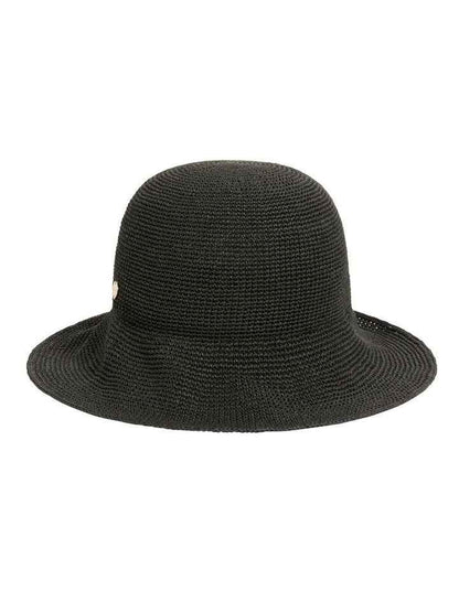 Shady Lady Packable Raffia Bucket Hat in Black