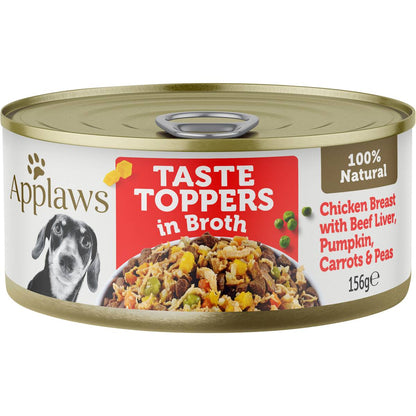 Applaws Taste Toppers In Broth Chicken, Beef & Vegetables 156g