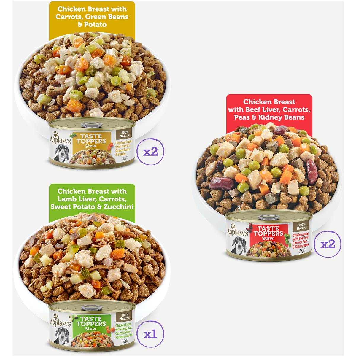 Applaws Taste Toppers Chicken Selection In Stew 5 Pack