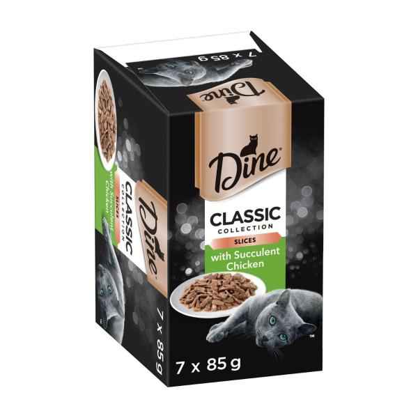 Classic Collection Adult Wet Cat Food Slices with Succulent Chicken 7x85g Trays