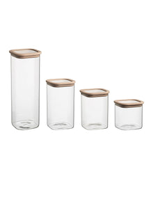STORE SQUARE CANISTERS SET OF 4 4 2.1L, 1.5L, 1.1L, 700ML