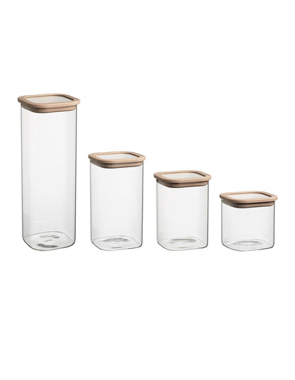 STORE SQUARE CANISTERS SET OF 4 4 2.1L, 1.5L, 1.1L, 700ML